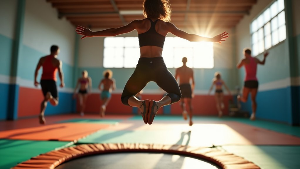 core strength through trampolining