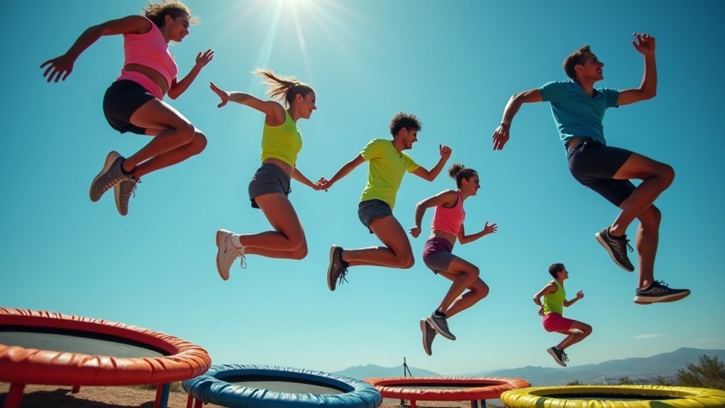 explosive calorie burning trampoline jumps