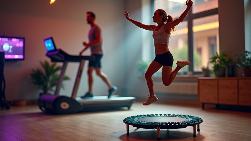 mini trampoline jump efficiency