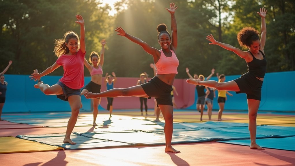 trampoline twist exercise variations