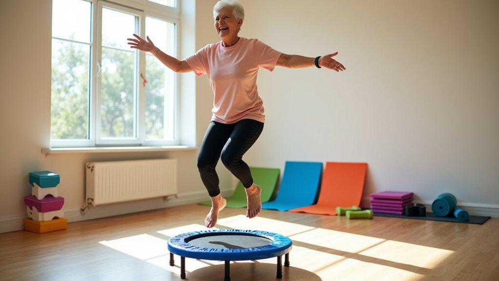 balance enhancing trampoline exercises