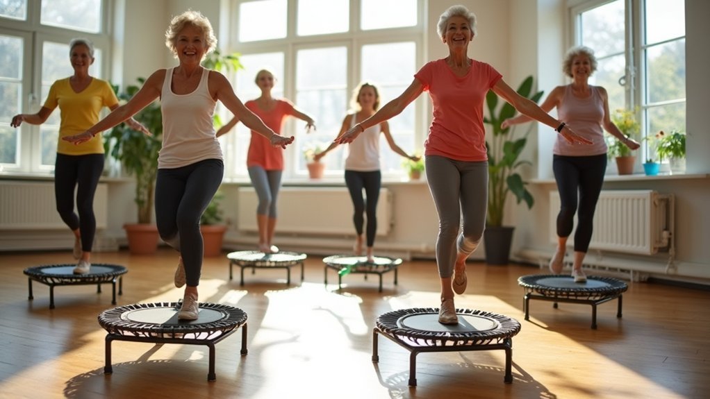 balance training on trampolines