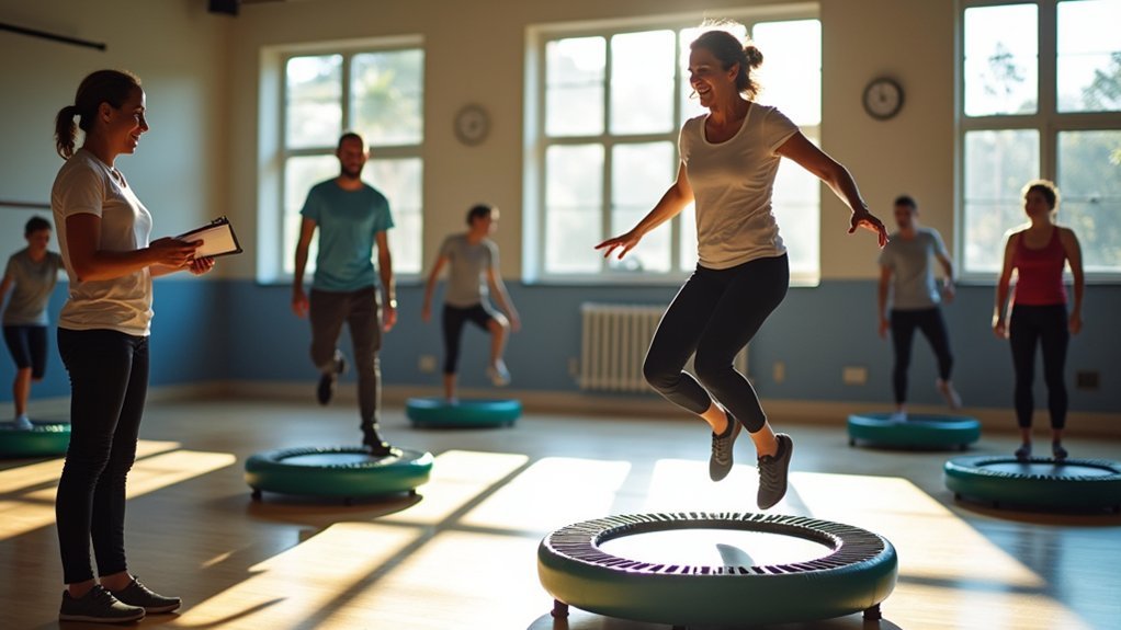 balance training with trampolines