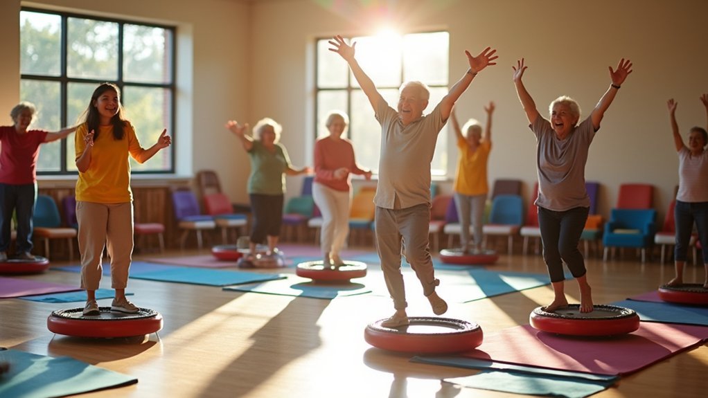chair rebounding fitness routine