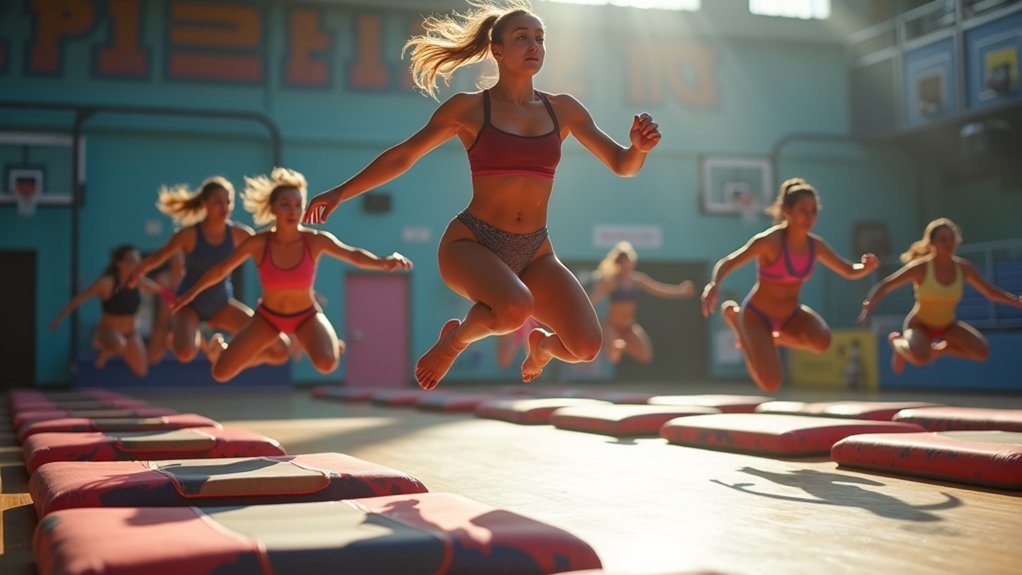 daily training with mini trampolines
