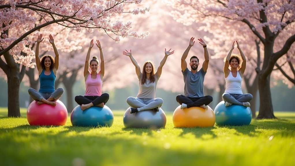 diaphragmatic breathing with bouncing