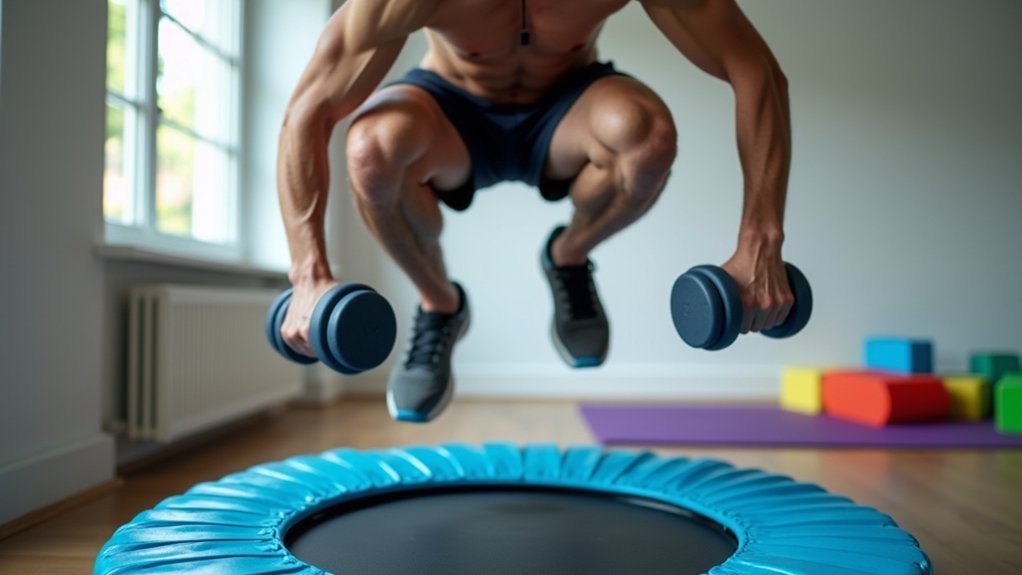 dumbbell hiit trampoline workout