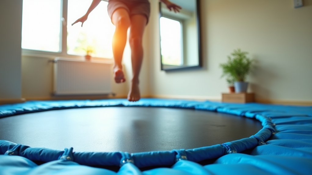 mini trampoline knee rehabilitation exercise