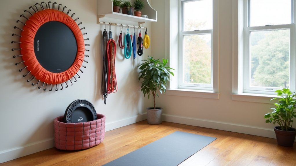 rebounder storage solutions ideas