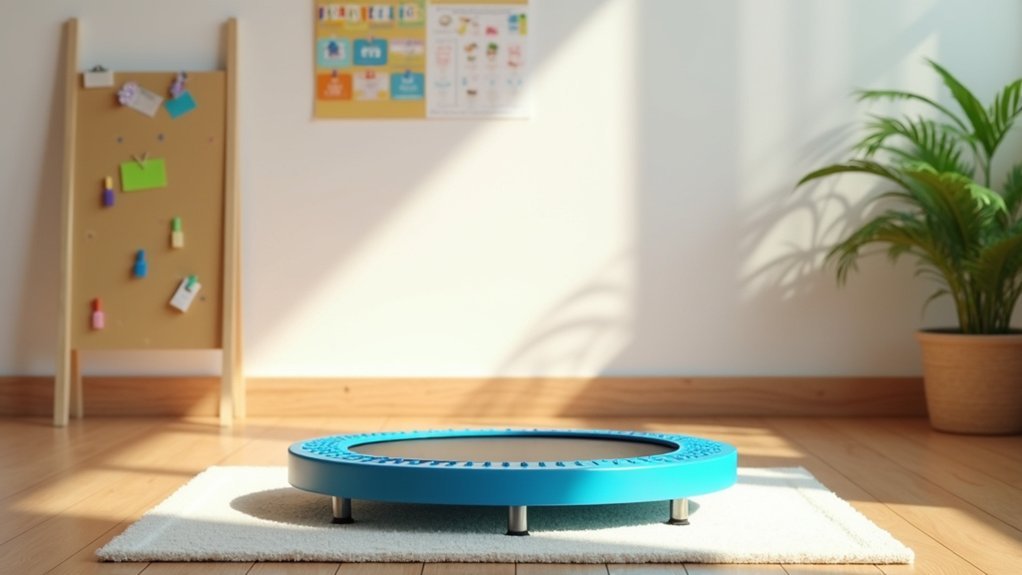 safe mini trampoline setup