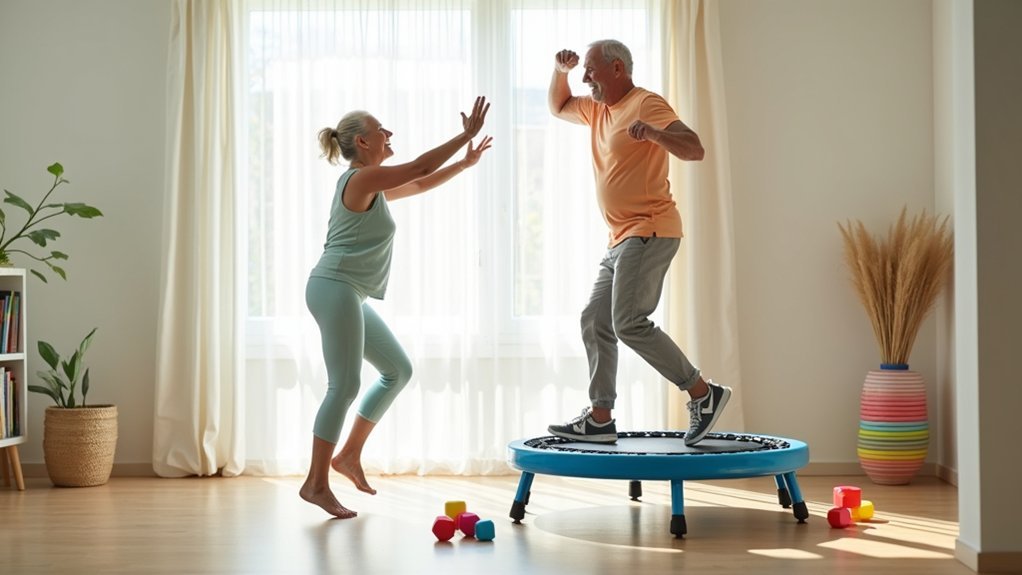 senior balance mini trampoline workouts